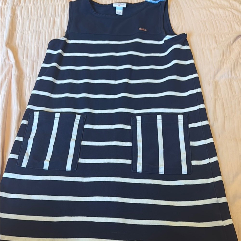 Vineyard Vines Blue and White Sleeveless Sundress